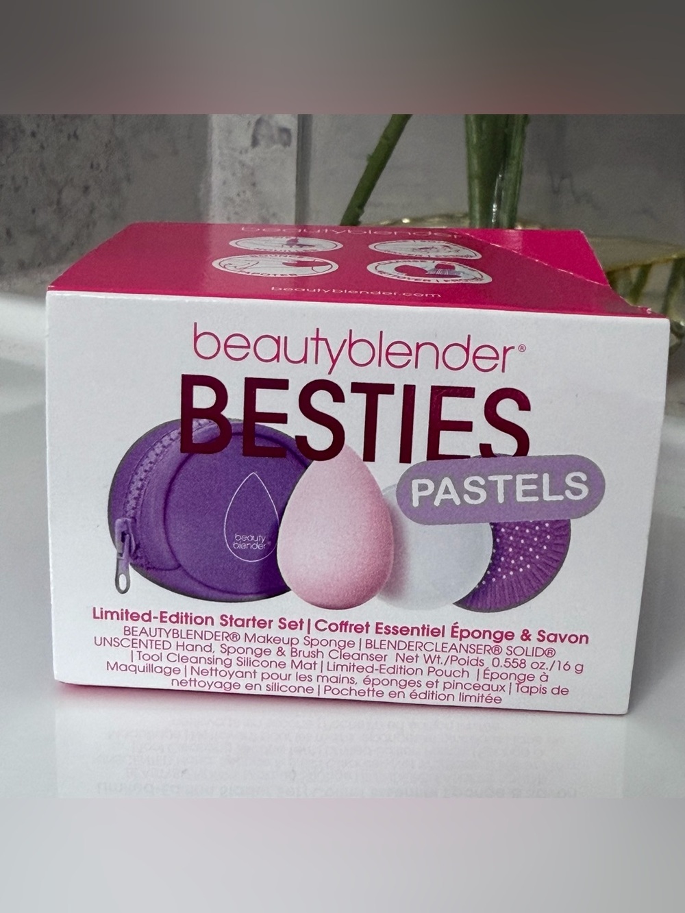 beautyblender BESTIES Pastels Set — Pink Sponge & Purple Pouch